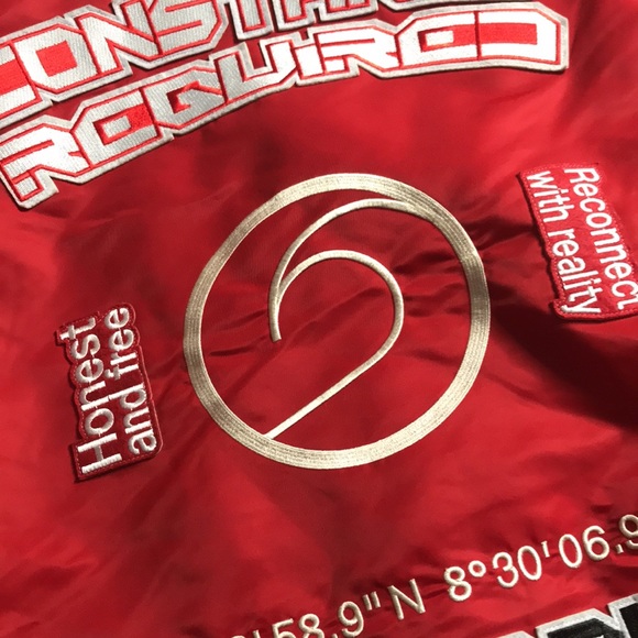 Zara red and white varsity jacket all about technique size large - Picture 15 of 16